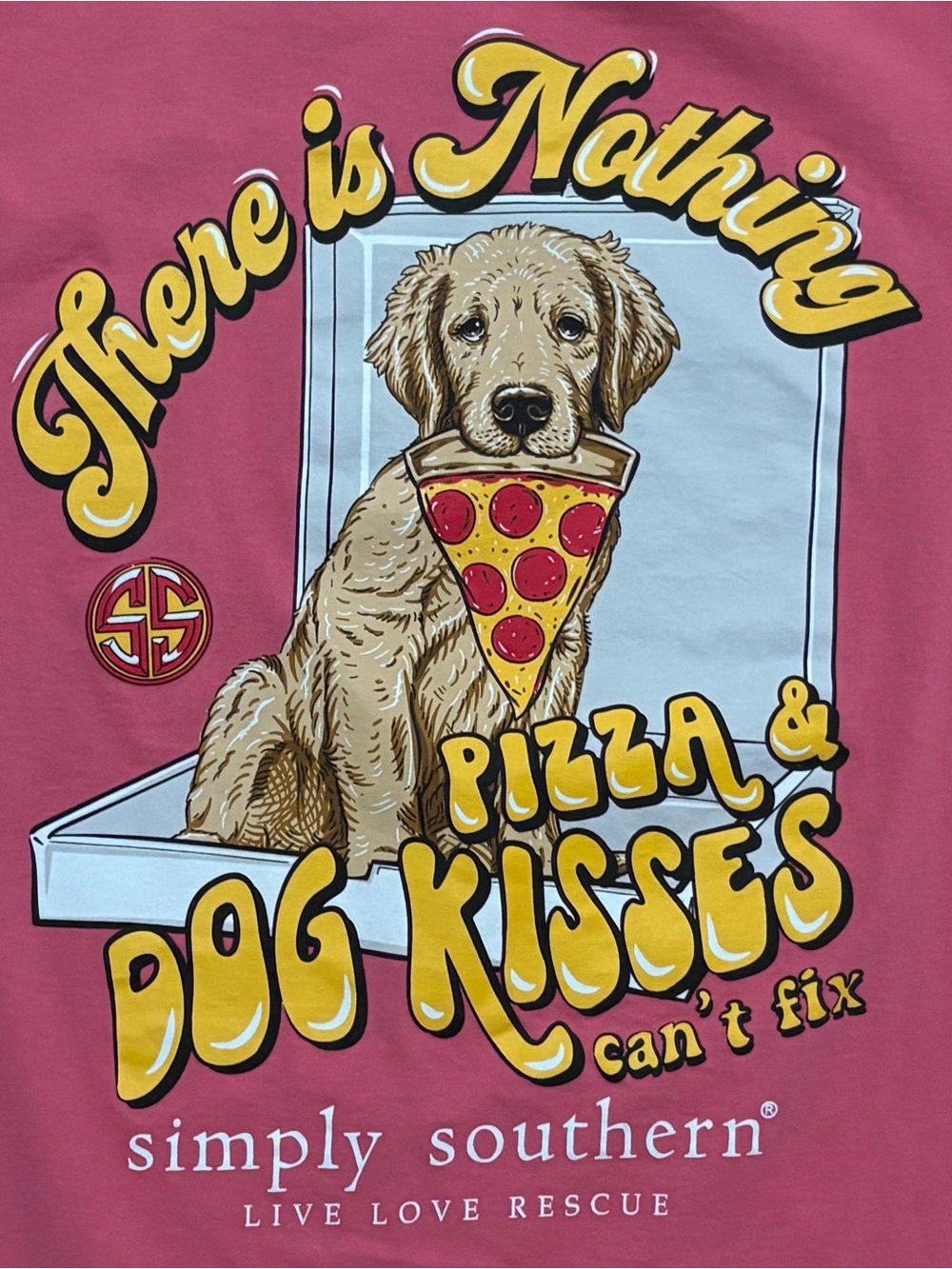 Simply Southern Women Long Sleeve Pizza & Dog Kisses XXL 2XL Labrador Retriever